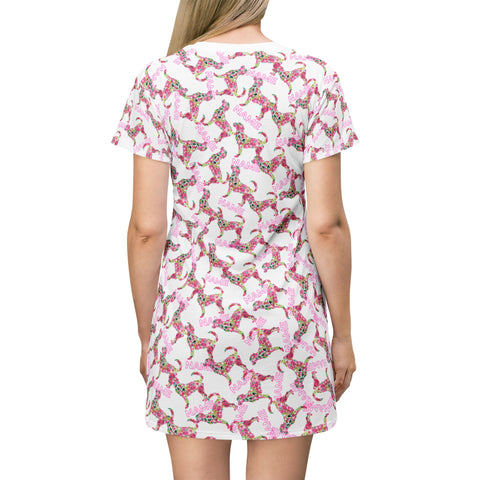 Custom T-shirt  Dress - Labrador Print With Personalized Name