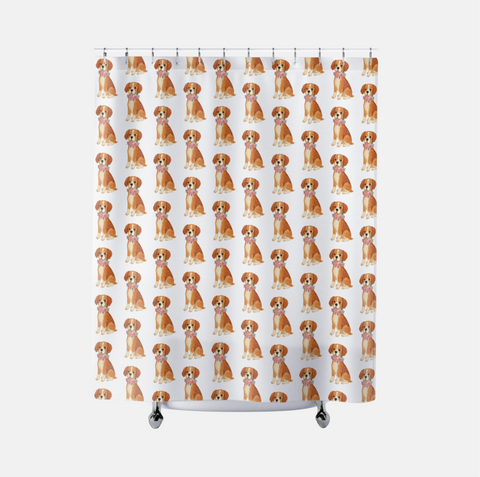 Custom Pet Watercolor Portrait Shower Curtain