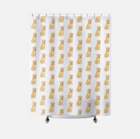 Custom Pet Watercolor Portrait Shower Curtain