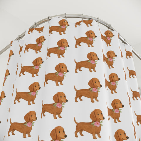 Custom Pet Watercolor Portrait Shower Curtain