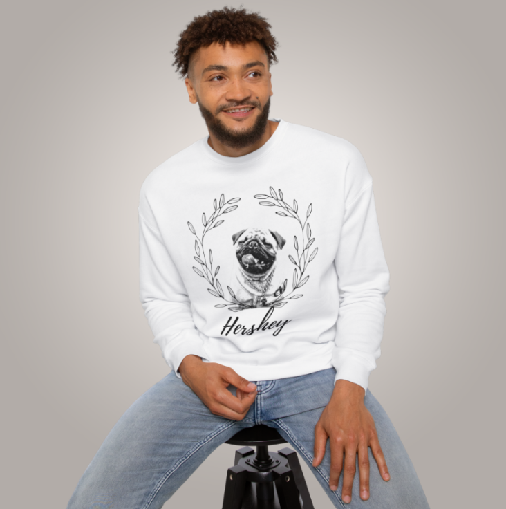 Personalized Pet Portrait Sweatshirt - Petunia Woof