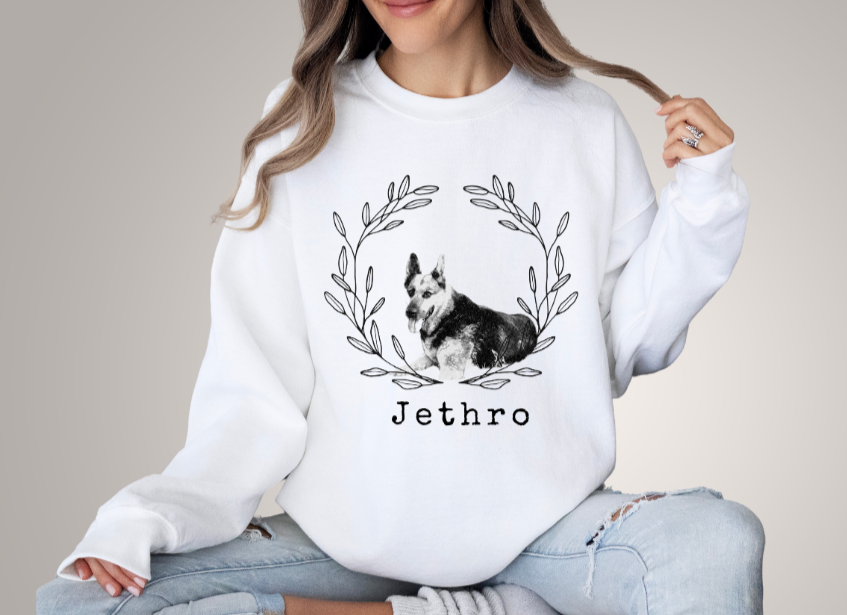 Personalized Pet Portrait Sweatshirt - Petunia Woof