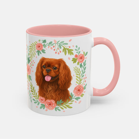 Custom Floral Wreath Pet Portrait Mug