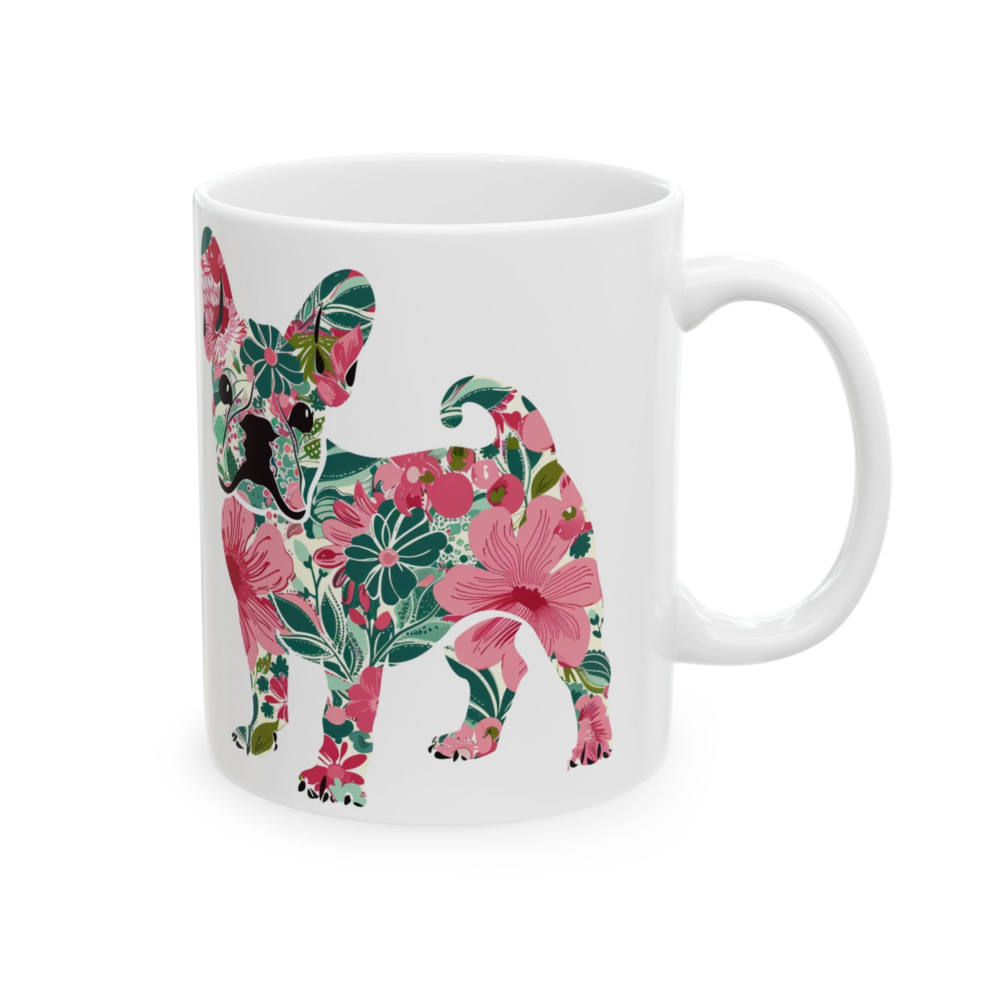 French Bulldog Floral Dog Print Ceramic Mug - Petunia Woof