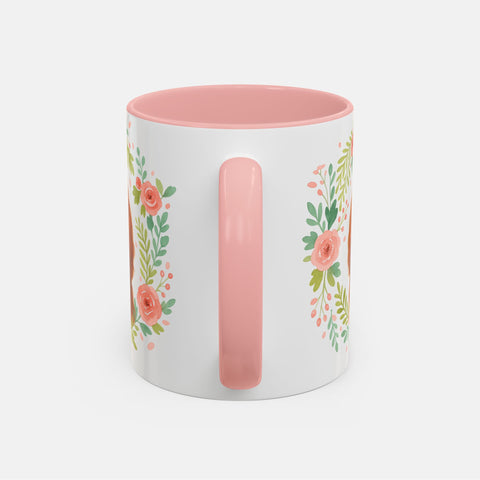 Custom Floral Wreath Pet Portrait Mug