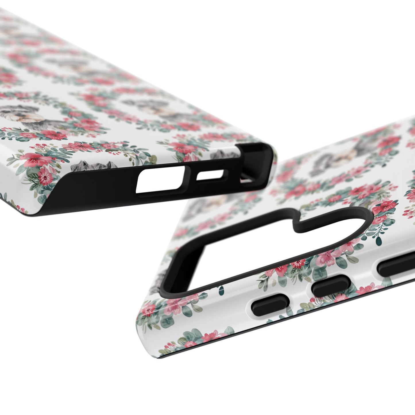 Cute Schnauzer Floral Dog Phone Case - Tough Cases for Pet Lovers