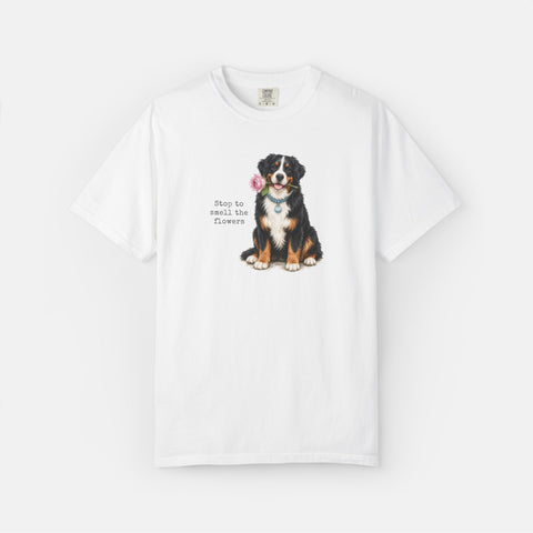 Dog mom custom T-shirt with pet portrait — ships to NZ and USA — Petunia Woof