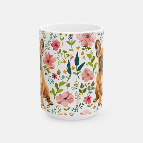 Frenchie Floral Ceramic Mug