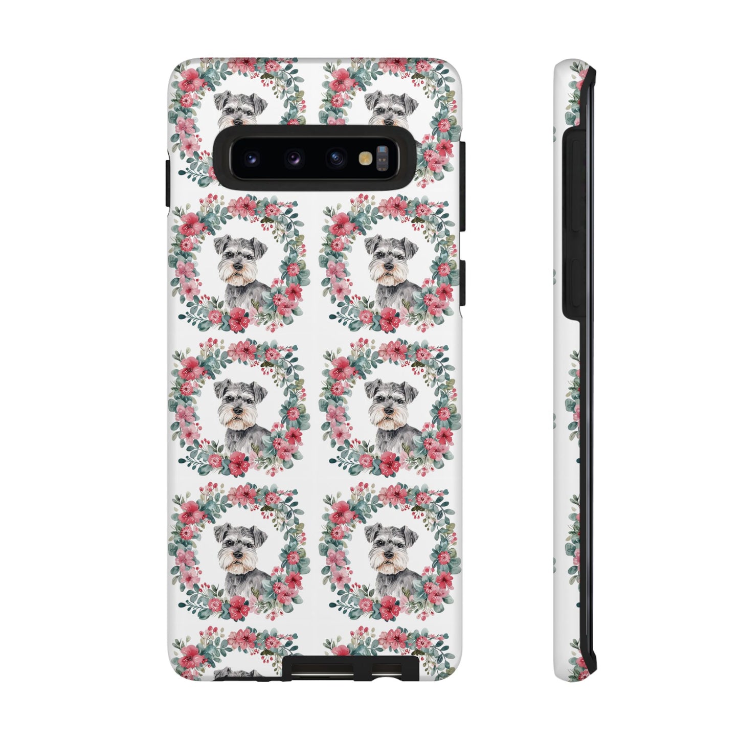 Cute Schnauzer Floral Dog Phone Case - Tough Cases for Pet Lovers