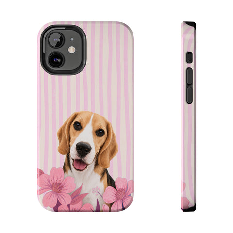 Custom Striped Pet Portrait Phone Case