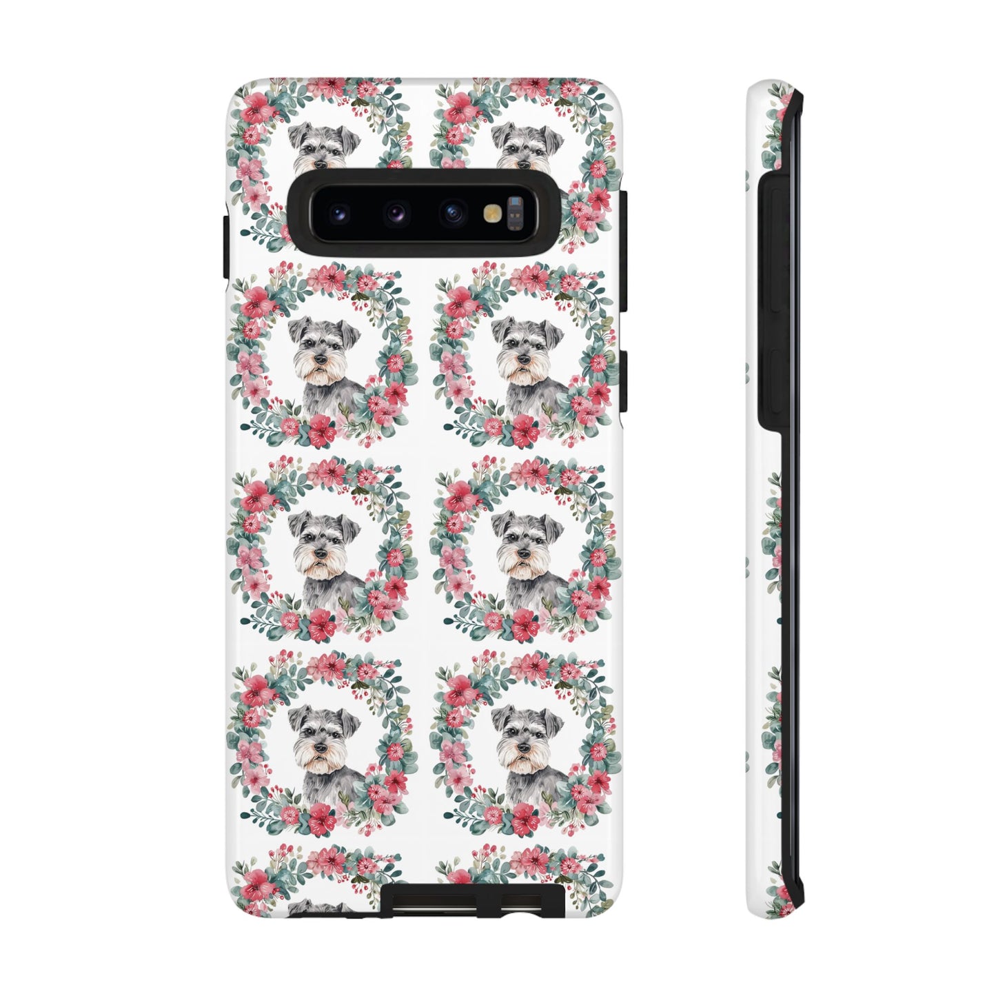 Cute Schnauzer Floral Dog Phone Case - Tough Cases for Pet Lovers