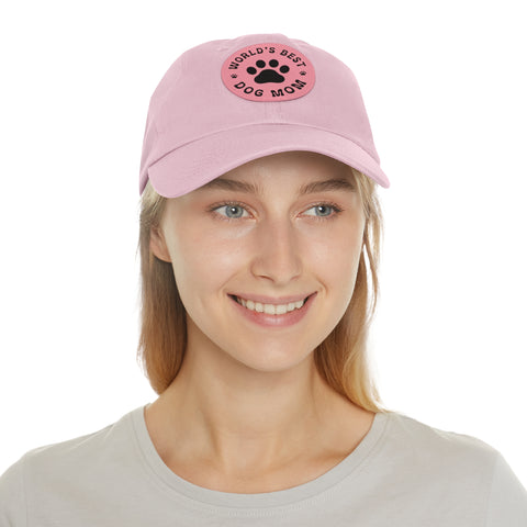 Best Dog Mom Leather Patch Hat