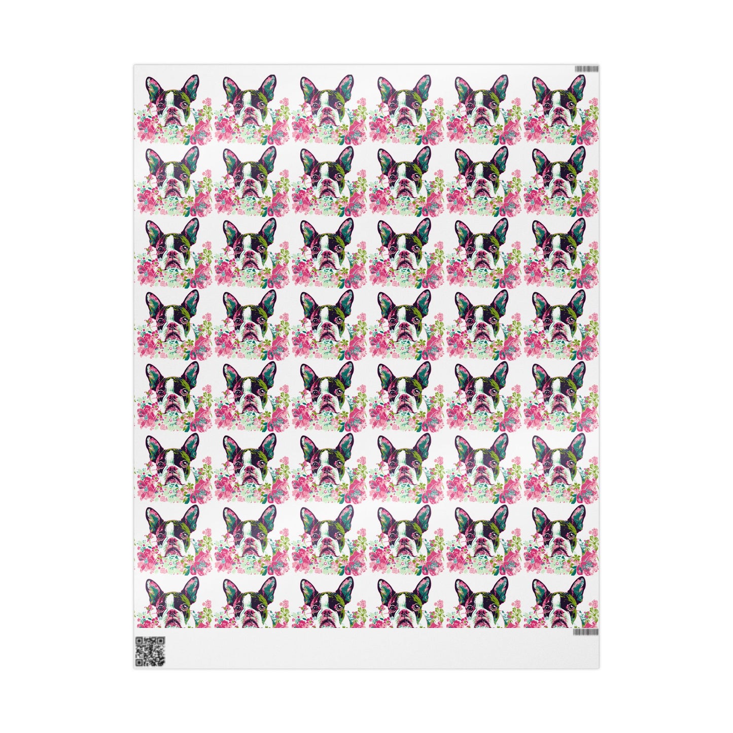 Cute French Bulldog Wrapping Paper - Floral Design for Pets Lovers - Petunia Woof