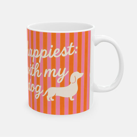 Custom "Happiest With My Dog" Mug
