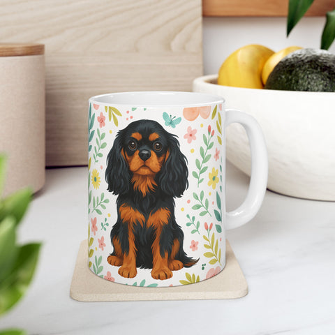 Custom Pet Portrait Floral Mug