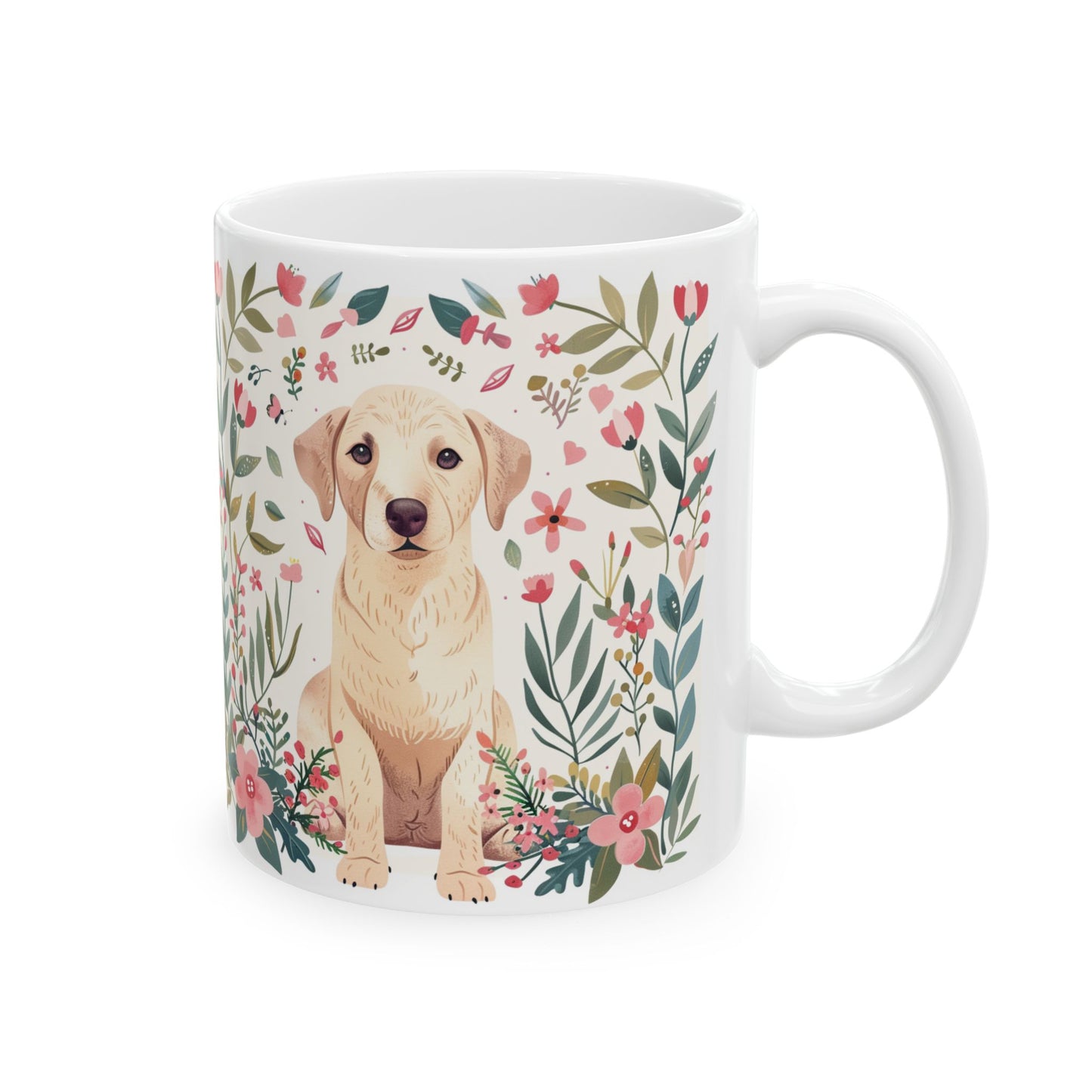 Labrador Retriever Floral Dog Ceramic Mug - Perfect Gift for Pet Lovers - Petunia Woof