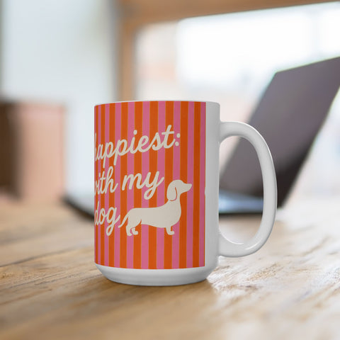 Custom "Happiest With My Dog" Mug