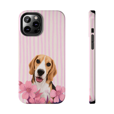 Custom Striped Pet Portrait Phone Case
