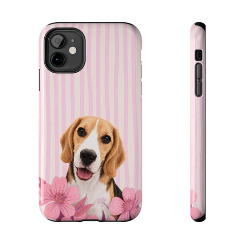 Custom Striped Pet Portrait Phone Case