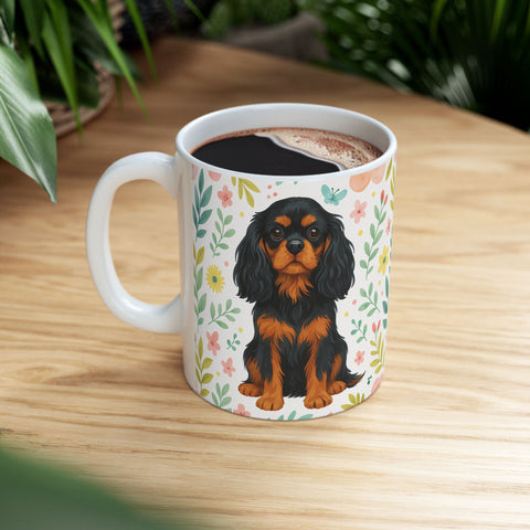 Custom Pet Portrait Floral Mug
