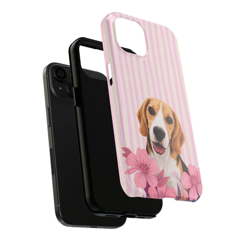 Custom Striped Pet Portrait Phone Case