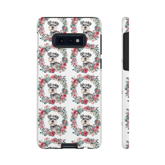 Cute Schnauzer Floral Dog Phone Case - Tough Cases for Pet Lovers