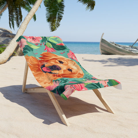 Golden Retriever Beach Towel