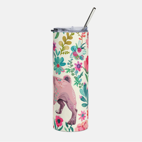 Copy of Floral French Bulldog Stainless Steel Tumbler