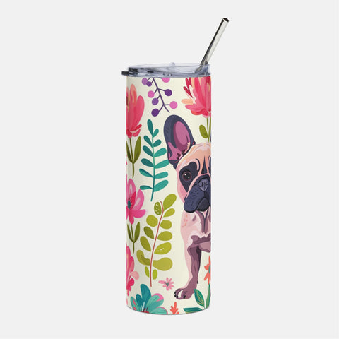 Copy of Floral French Bulldog Stainless Steel Tumbler
