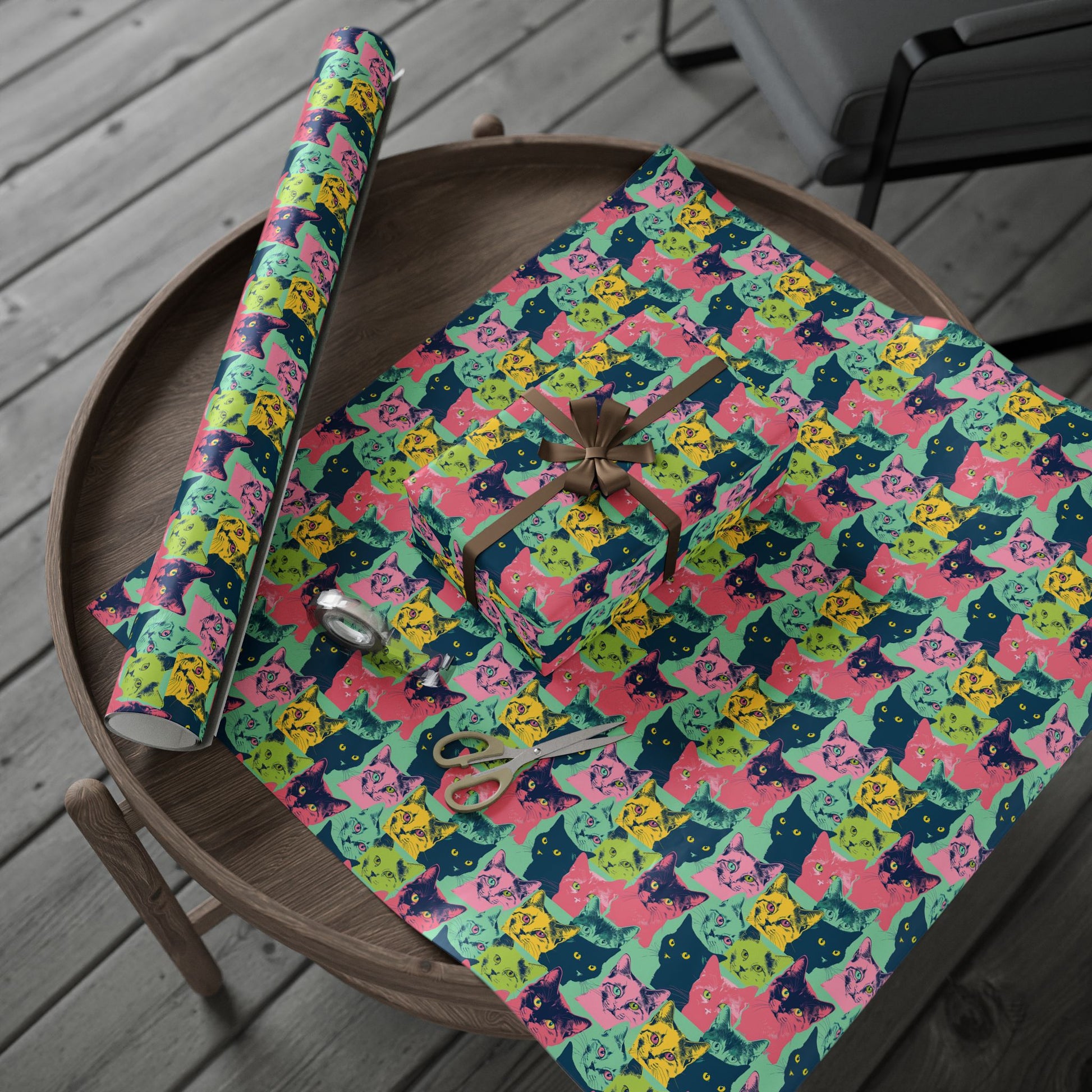 Colorful Cat Wrapping Paper - Playful Gift Wrap for Cat Lovers - Petunia Woof