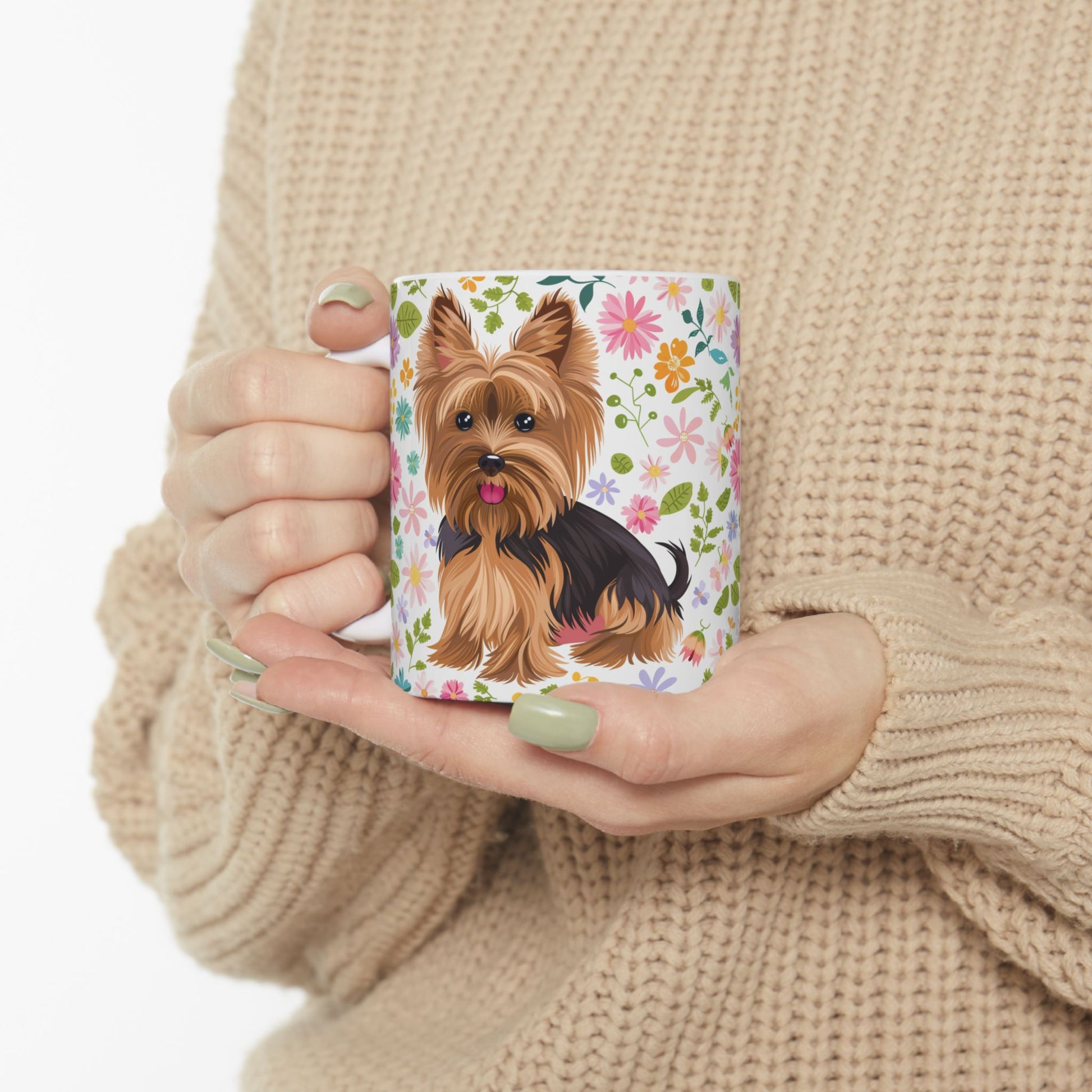 Yorkshire Terrier Floral Ceramic Mug - Perfect Gift for Dog Lovers - Petunia Woof