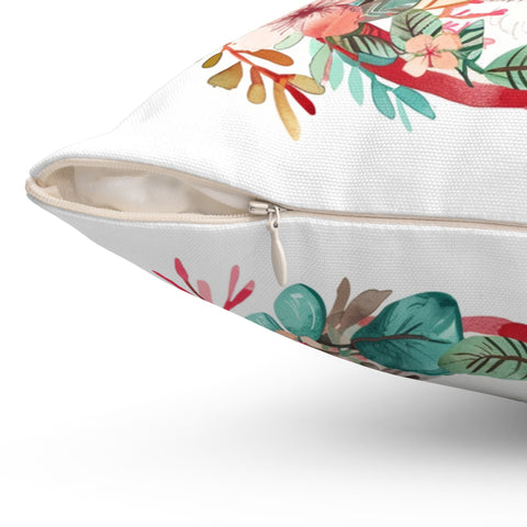 Cat Floral Pillow