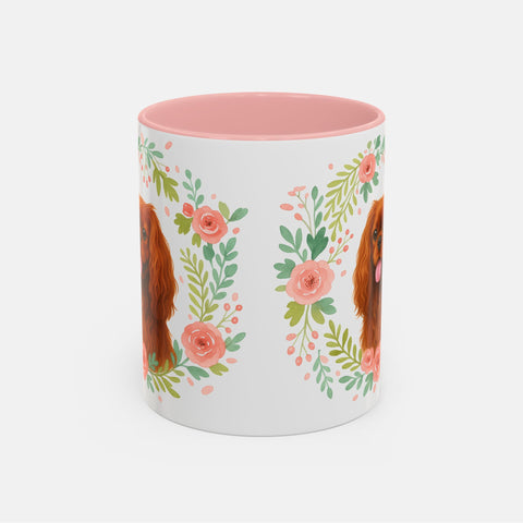 Custom Floral Wreath Pet Portrait Mug