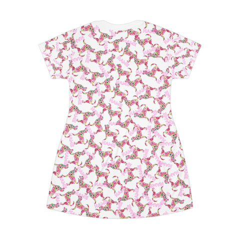 Custom T-shirt  Dress - Labrador Print With Personalized Name