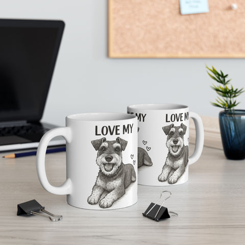 Custom "Love My" Pet Portrait Drawing Mug