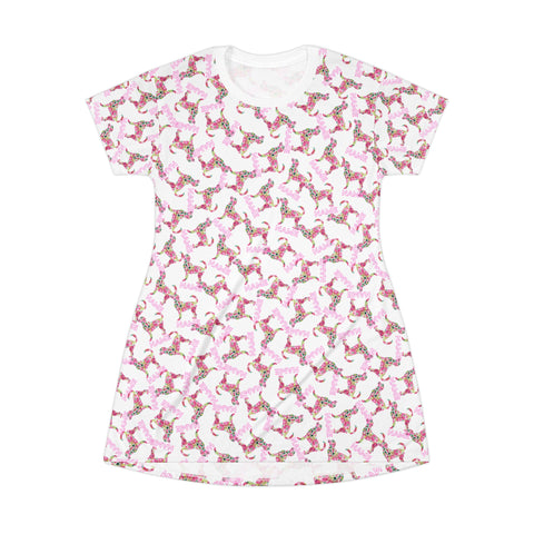 Custom T-shirt  Dress - Labrador Print With Personalized Name