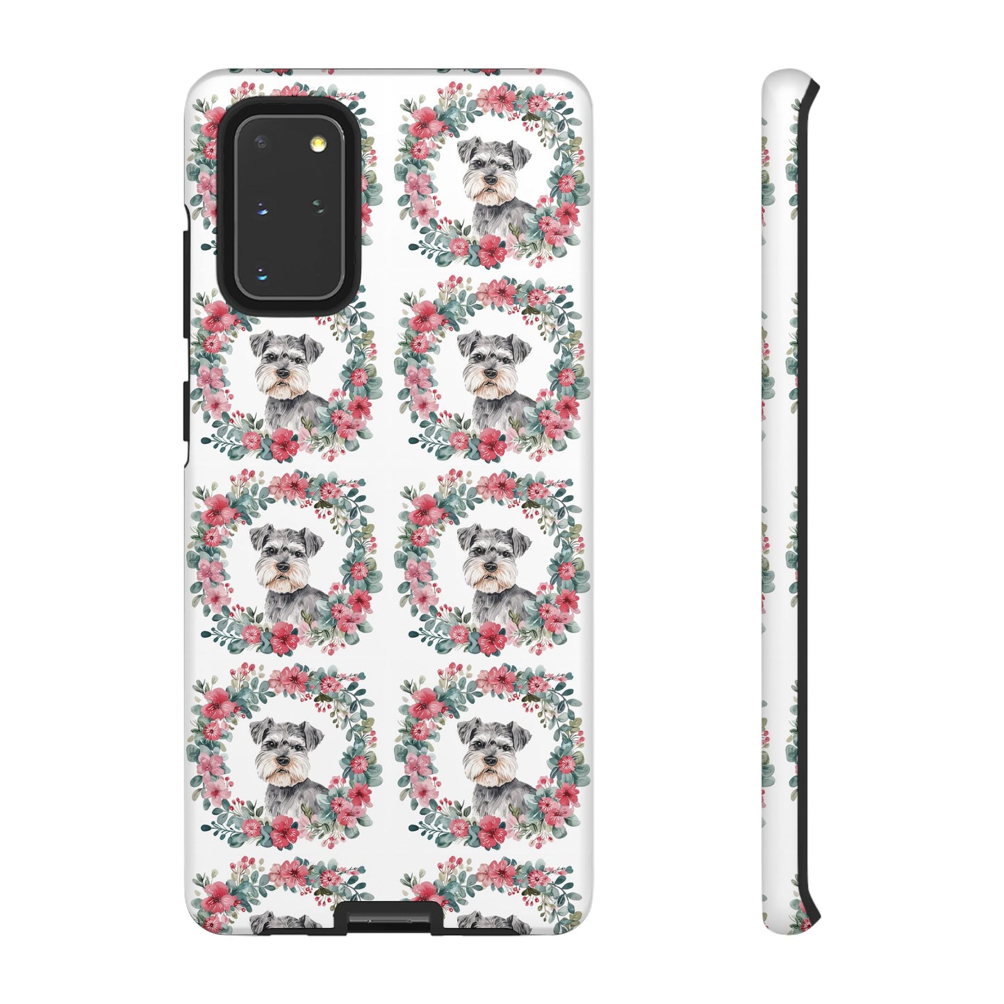 Cute Schnauzer Floral Dog Phone Case - Tough Cases for Pet Lovers