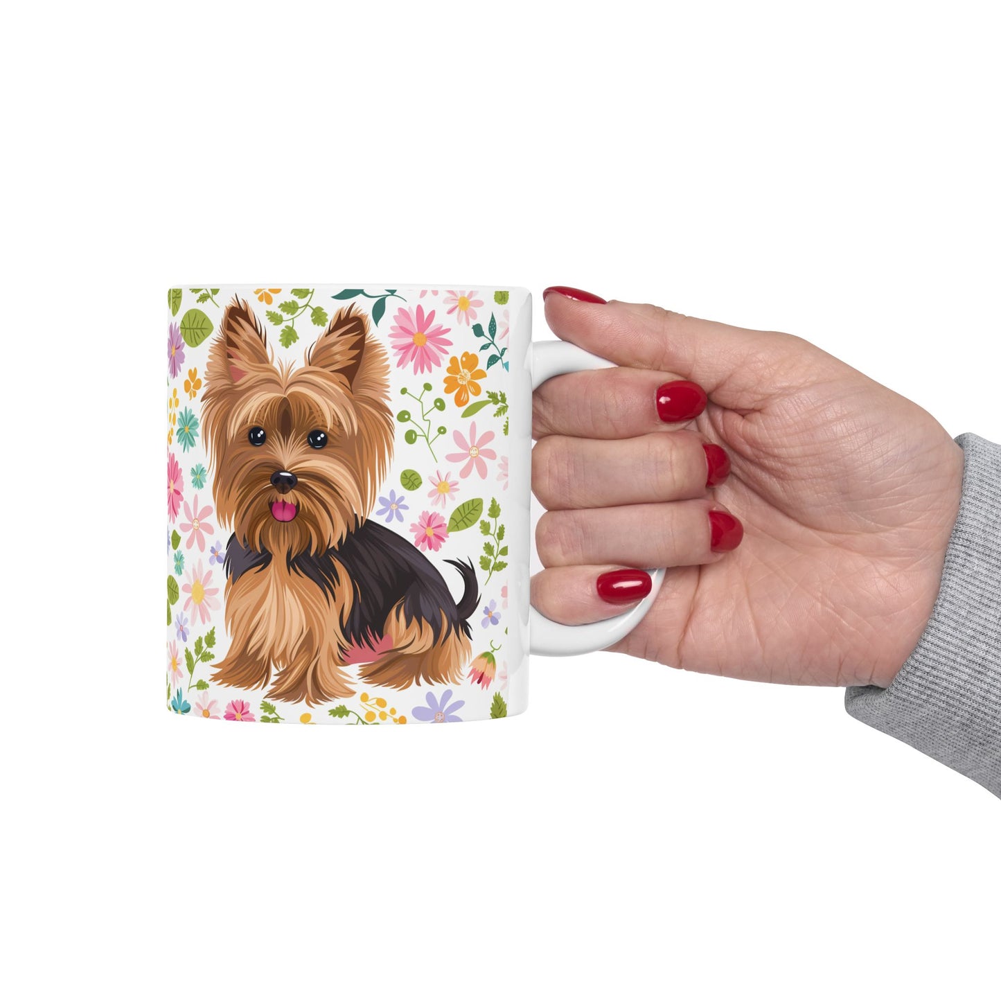 Yorkshire Terrier Floral Ceramic Mug - Perfect Gift for Dog Lovers - Petunia Woof