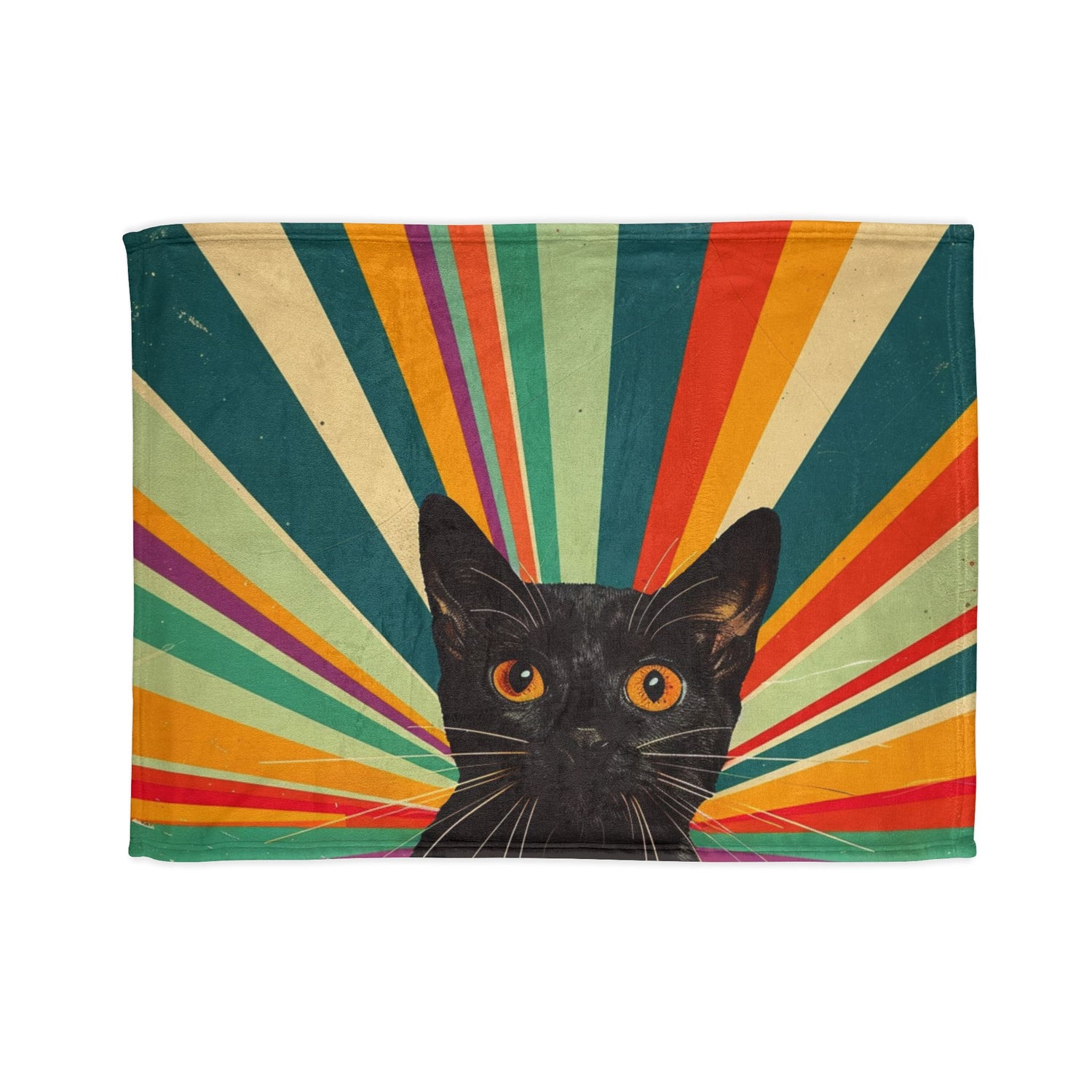 Vibrant Cat Print Soft Polyester Blanket - Cozy Home Décor - Petunia Woof