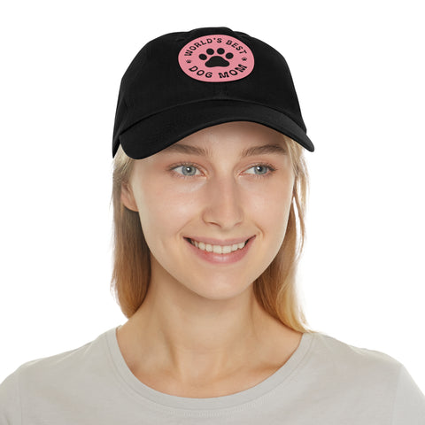 Best Dog Mom Leather Patch Hat