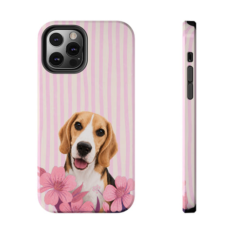 Custom Striped Pet Portrait Phone Case