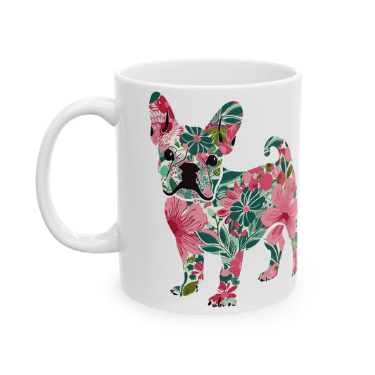 French Bulldog Floral Dog Print Ceramic Mug - Petunia Woof