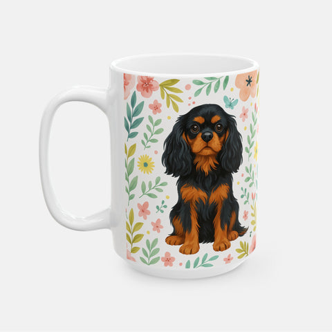 Custom Pet Portrait Floral Mug