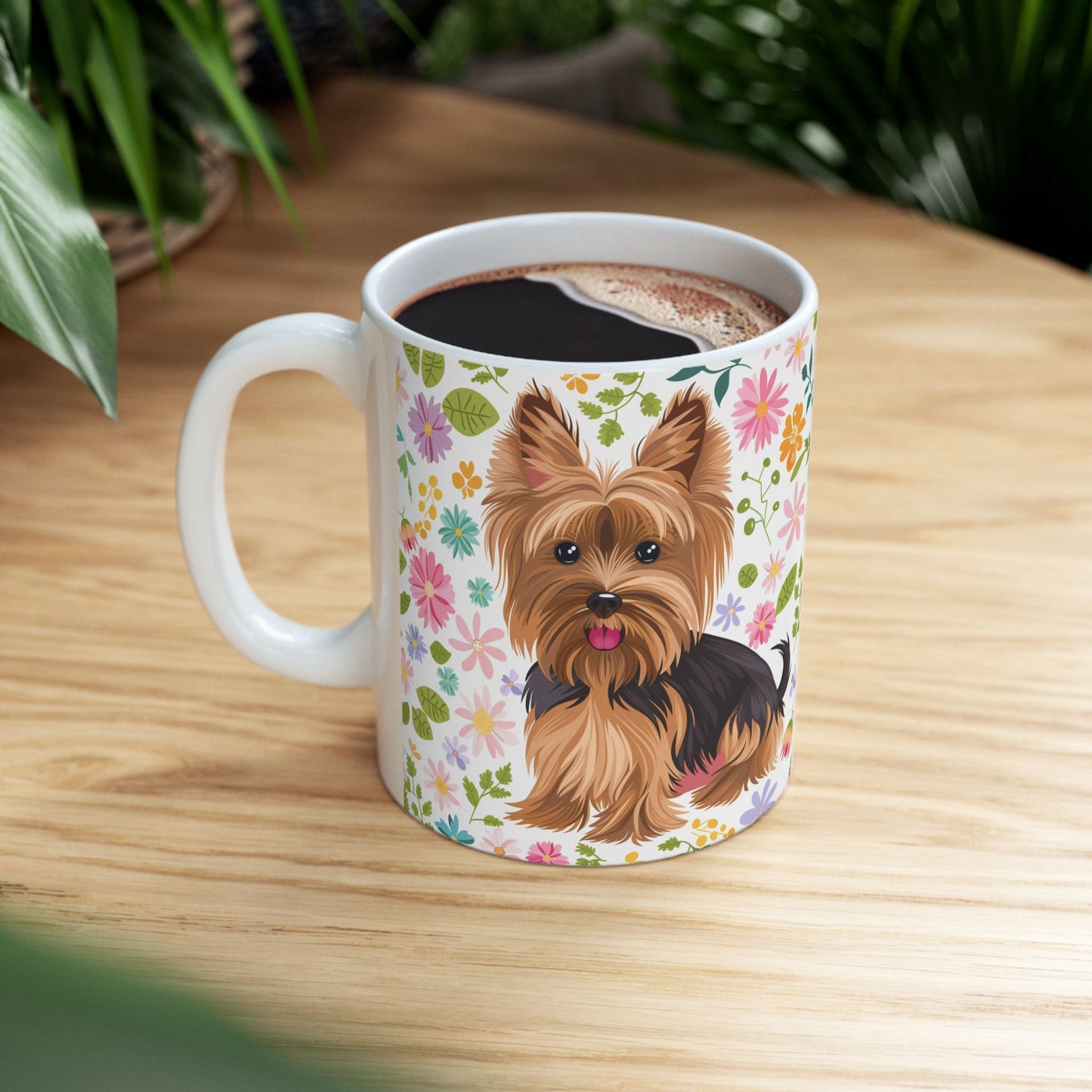 Yorkshire Terrier Floral Ceramic Mug - Perfect Gift for Dog Lovers - Petunia Woof