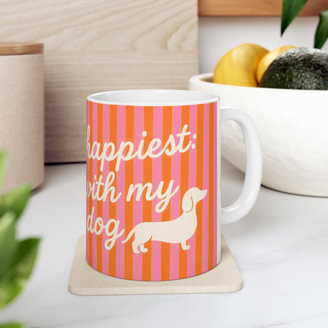 Custom "Happiest With My Dog" Mug