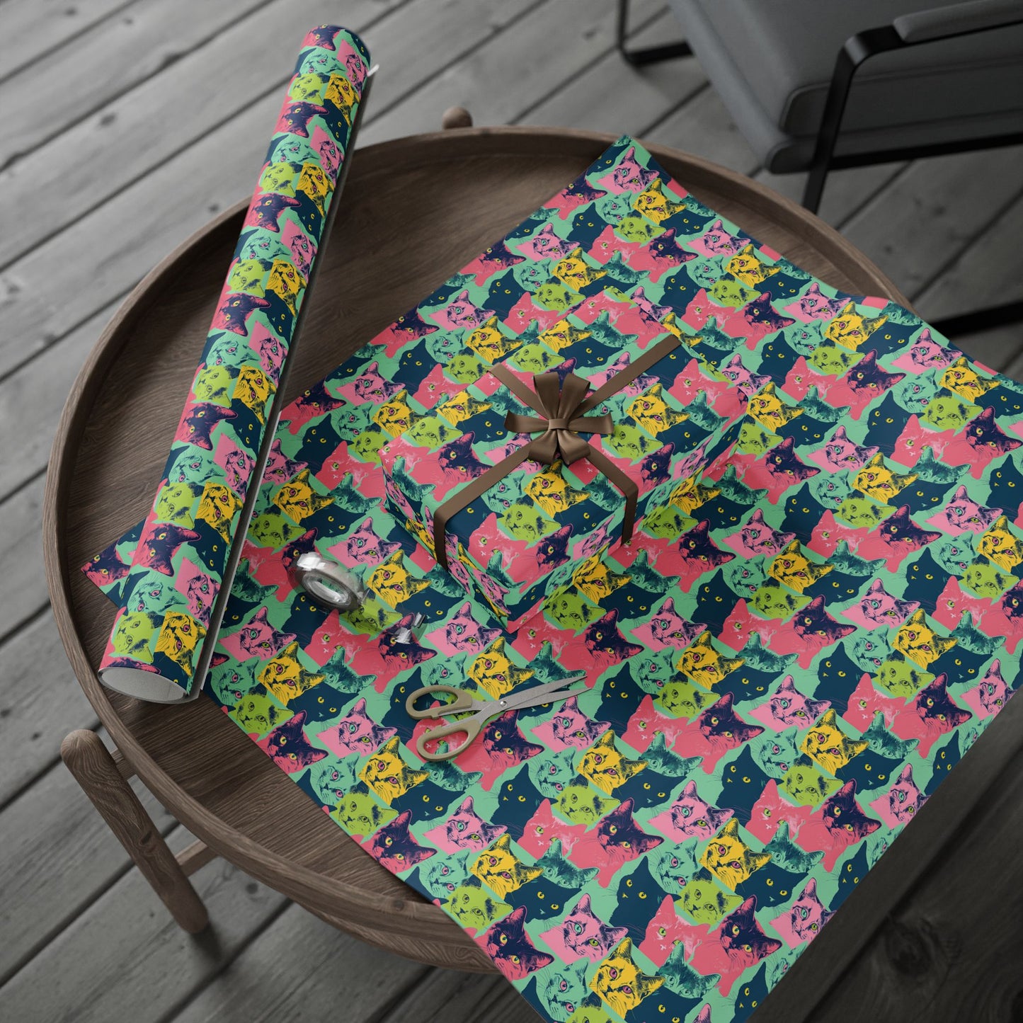 Colorful Cat Wrapping Paper - Playful Gift Wrap for Cat Lovers - Petunia Woof