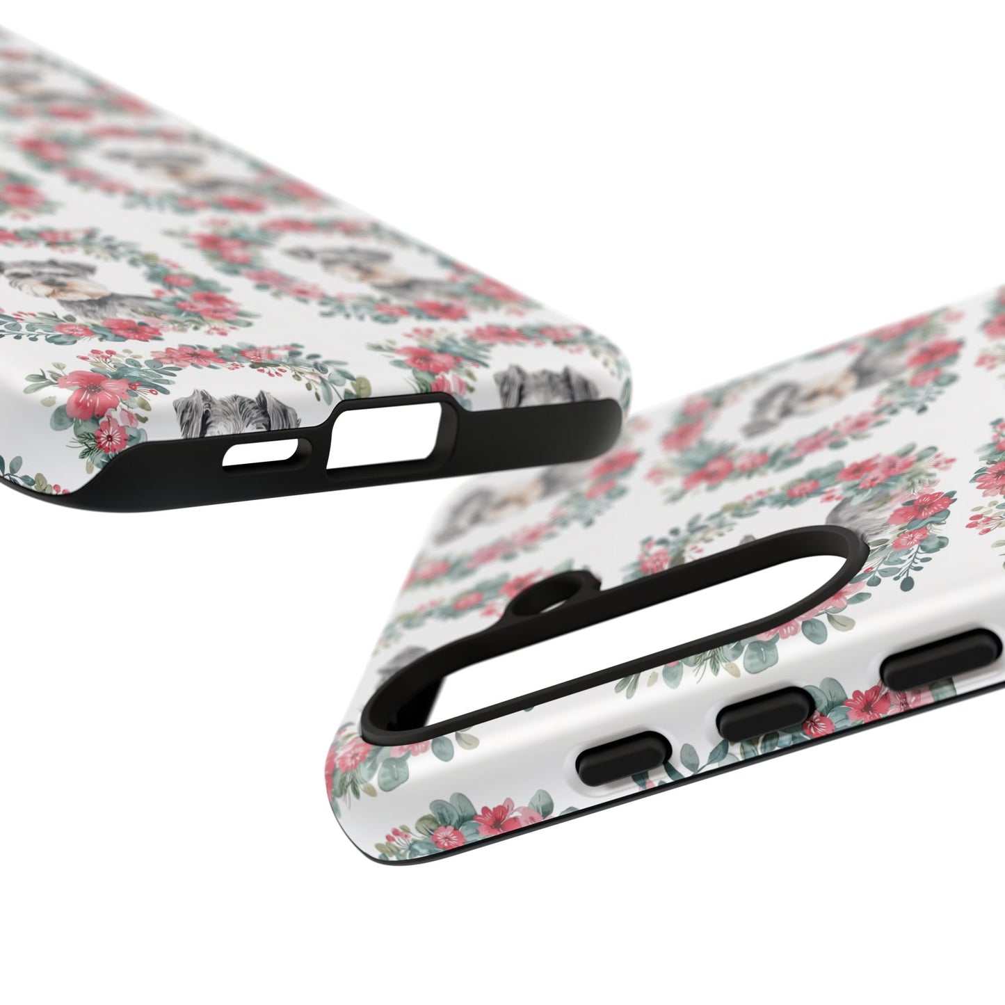 Cute Schnauzer Floral Dog Phone Case - Tough Cases for Pet Lovers