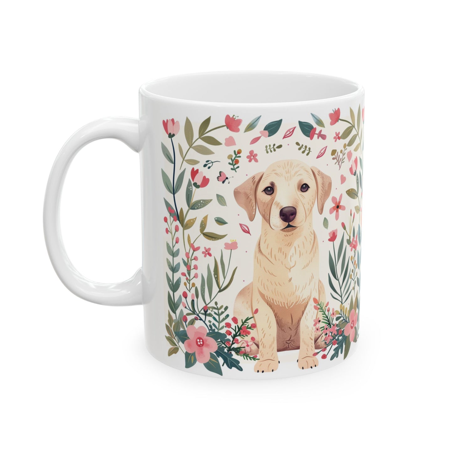 Labrador Retriever Floral Dog Ceramic Mug - Perfect Gift for Pet Lovers - Petunia Woof