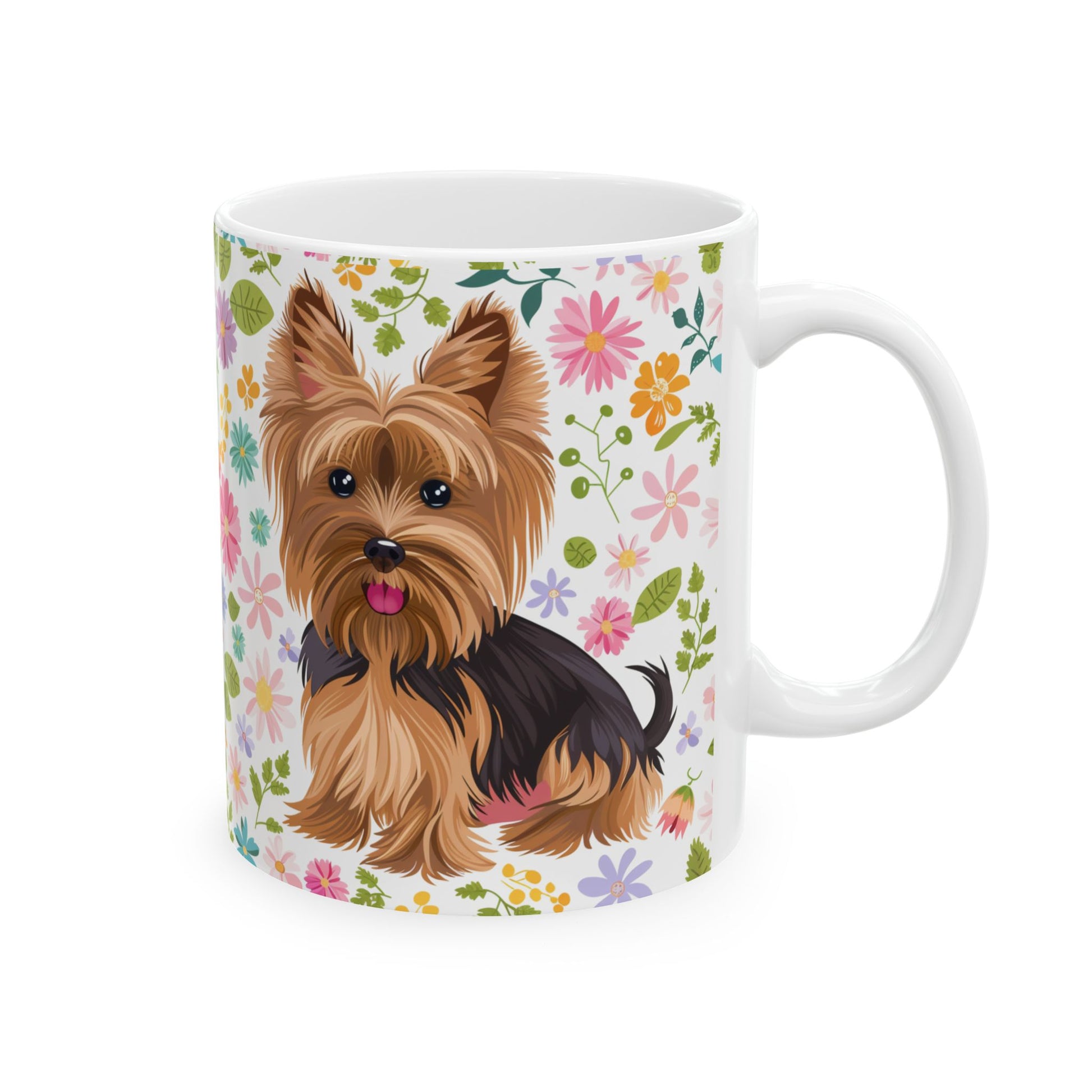 Yorkshire Terrier Floral Ceramic Mug - Perfect Gift for Dog Lovers - Petunia Woof