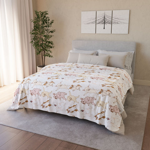Sherpa Blanket - Dancing Dogs Print
